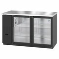 Hoshizaki America Refrigerator, Two Section, Black Vinyl Back Bar Back Bar, Glass Doors,  BB59-G